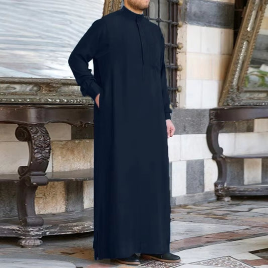 Fashion Muslim Clothing Thobe Jubba Mens Robe Long Sleeve Saudi Arab Thobe Kaftan Ropa Arabe Islamic Thobe Indian Dress Robe