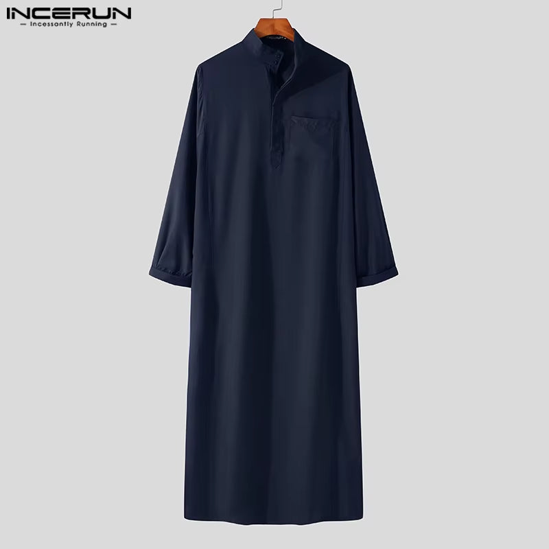 Fashion Muslim Clothing Thobe Jubba Mens Robe Long Sleeve Saudi Arab Thobe Kaftan Ropa Arabe Islamic Thobe Indian Dress Robe