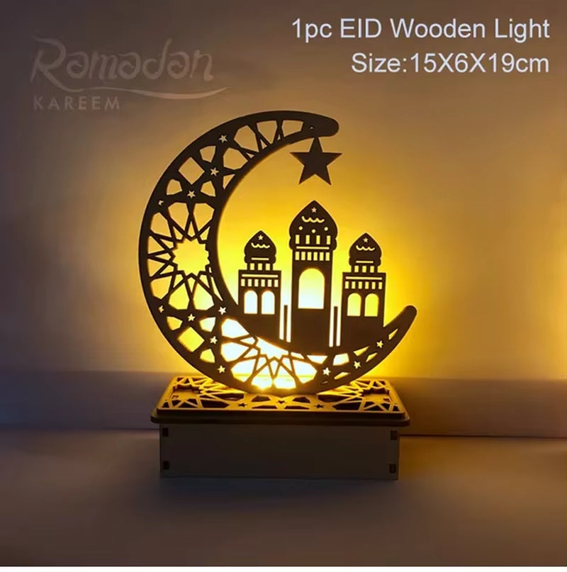 New  EID Mubarak Wooden Pendant Ramadan Decoration for Home Islamic Muslim Party Decor EID Gifts Abaya AL Adha Kareem