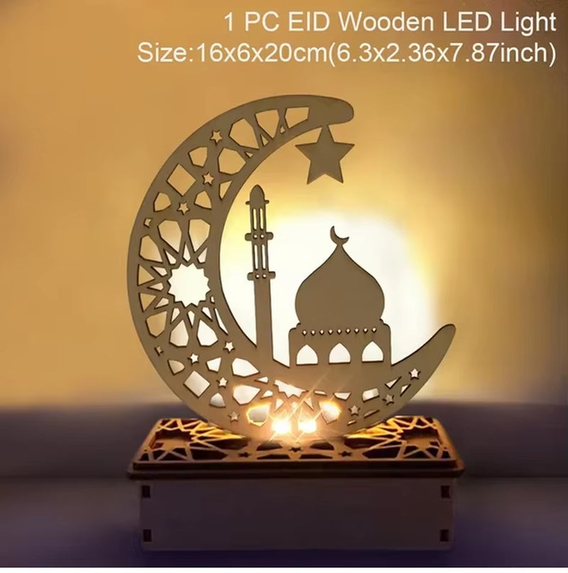 New  EID Mubarak Wooden Pendant Ramadan Decoration for Home Islamic Muslim Party Decor EID Gifts Abaya AL Adha Kareem