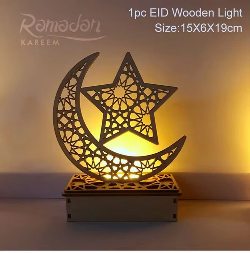 New  EID Mubarak Wooden Pendant Ramadan Decoration for Home Islamic Muslim Party Decor EID Gifts Abaya AL Adha Kareem