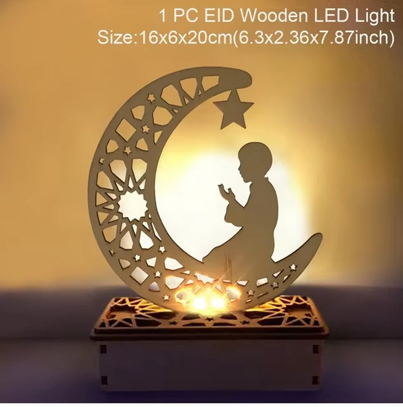 New  EID Mubarak Wooden Pendant Ramadan Decoration for Home Islamic Muslim Party Decor EID Gifts Abaya AL Adha Kareem