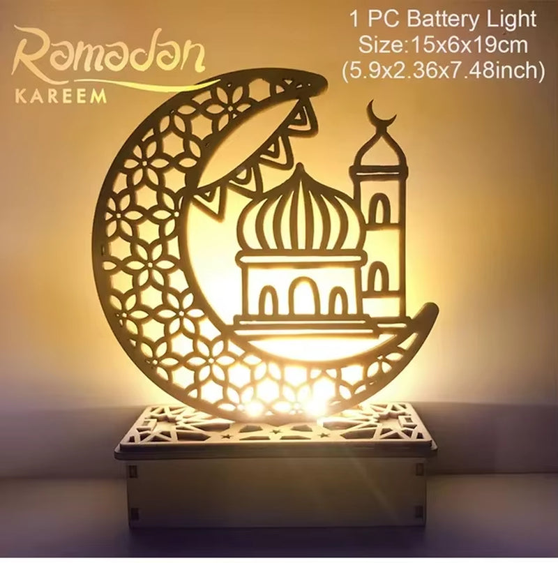 New  EID Mubarak Wooden Pendant Ramadan Decoration for Home Islamic Muslim Party Decor EID Gifts Abaya AL Adha Kareem