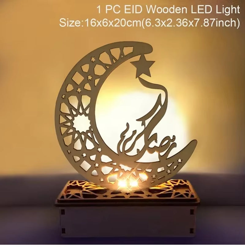 New  EID Mubarak Wooden Pendant Ramadan Decoration for Home Islamic Muslim Party Decor EID Gifts Abaya AL Adha Kareem