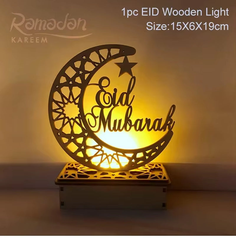 New  EID Mubarak Wooden Pendant Ramadan Decoration for Home Islamic Muslim Party Decor EID Gifts Abaya AL Adha Kareem