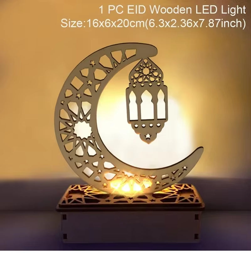 New  EID Mubarak Wooden Pendant Ramadan Decoration for Home Islamic Muslim Party Decor EID Gifts Abaya AL Adha Kareem